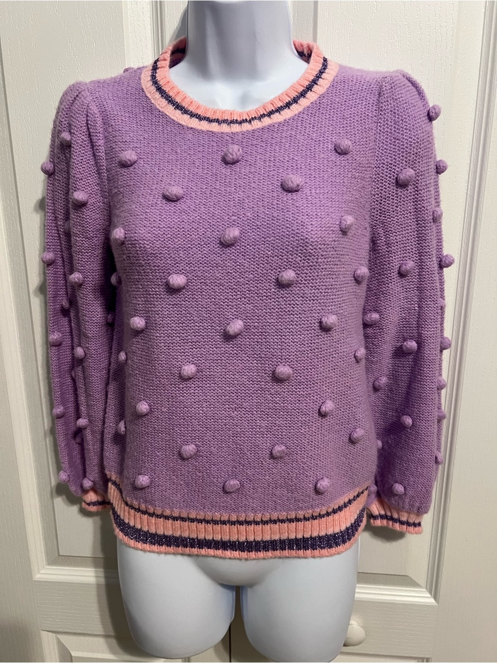 Lilly Pulitzer Lilac Pom-Pom Crewneck Sweater